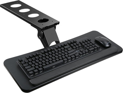 Keyboard Tray Under Desk,Adjustable for Height and Tilt, Adjustable Computer Keyboard & Mouse Platform Tray,25"W x 9.8"D Surface, Ideal for Home and Office Use