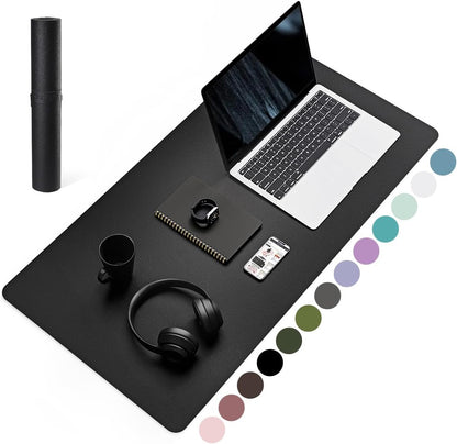 YSAGi Non-Slip Leather Desk Pad, Waterproof Laptop Computer Desk Keyboard Mat, Table Protector Blotter Mat, Large Mouse Pad for Office/Work/Home/Decor(Dark Brown, 31.5" x 15.7")