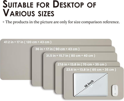 HOMIEAZICOZI Leather Desk Mat - Non-Slip PU Desk Pad for Office and Home - Desk Organization and Accessories - Ideal for Large Mouse Pad and Desk Mats on Top of Desks (Black,36''x 17'') (DPD-B-L)