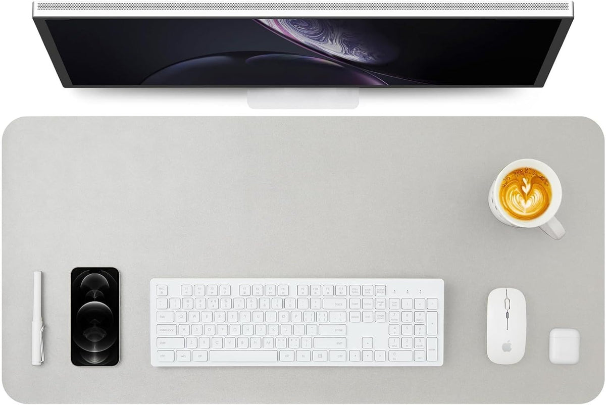HOMIEAZICOZI Leather Desk Mat - Non-Slip PU Desk Pad for Office and Home - Desk Organization and Accessories - Ideal for Large Mouse Pad and Desk Mats on Top of Desks (Black,36''x 17'') (DPD-B-L)