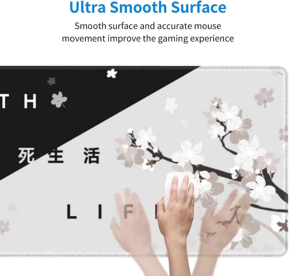 Japanese Mouse Pad, Large Japanese Desk Mat, XL Anime Gaming Keyboard Mat, Non-Slip Rubber Base, Big Extended Desk Protector for Home Office, 31.5”x11.8”