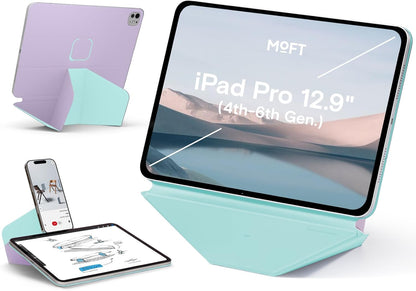 MOFT Dynamic Folio Tablet Stand for Desk Compatible with iPad mini A17 Pro 2024 & iPad mini 6th A15 2021, Slim Magnetic Tablet Holder Case with 20+ Viewing Angles, Beach White x Terracotta