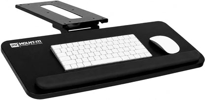 Mount-It! Under Desk Keyboard Tray, Slide-Out Keyboard Drawer with Height, Tilt and Swivel Adjustment, 25" x 10" Keyboard & Mouse Platform with Wrist Rest, Bolt-On Under Desk Mount