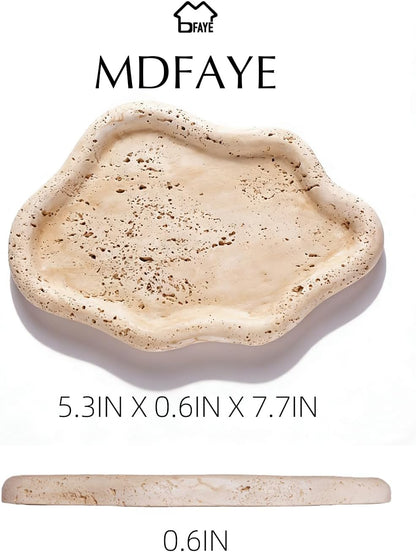 Jewelry Dish Trinket Tray for Women, Ring Dish Holder, Unique Cloud Shape Ceramic Plate Cute Things Vanity Aesthetic Room Decor Mother's Day Birthday (White)