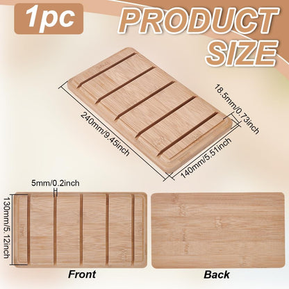 FINGERINSPIRE Wooden Clipboard Holder 9.45x5.5x0.7inch PapayaWhip Color Bamboo Clipboard Holder with 5 Slots Rectangle Bamboo Organizer Stand for Documents Office Classroom Tabletop Display
