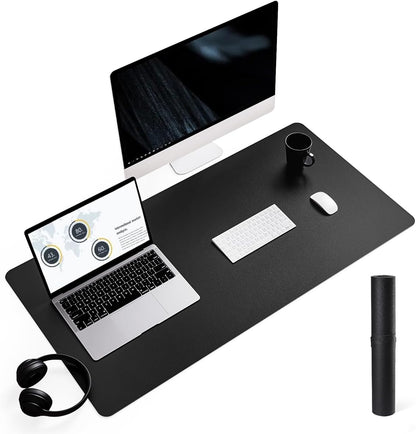 YSAGi Non-Slip Leather Desk Pad, Waterproof Laptop Computer Desk Keyboard Mat, Table Protector Blotter Mat, Large Mouse Pad for Office/Work/Home/Decor(Dark Brown, 31.5" x 15.7")