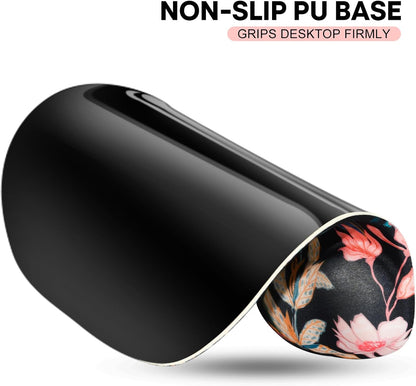 JIKIOU Mouse Pad, 2 Pack Ergonomic Mouse Pads with Comfortable Gel Wrist Rest Support and Smooth Cloth, Non-Slip PU Base for Easy Typing Pain Relief Durable and Easy to Clean Small Black