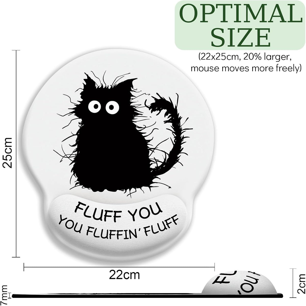 Funny Ergonomic Mouse Pad with Wrist Rest, Cat Desk Decor Gifts - Colors A