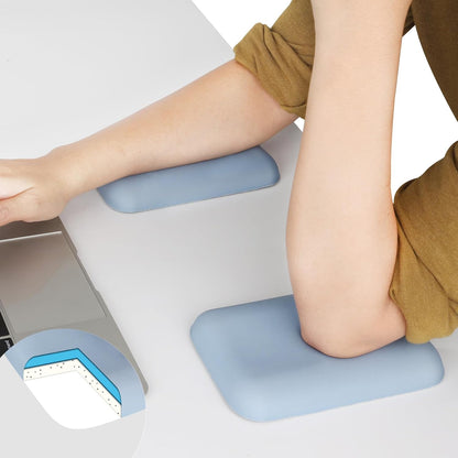 Leolee Elbow Rest Pads for Desk, Black Ergonomic Wrist Rest Arm Rest Pads | Memory Foam & Non-Slip Base, Armrest Cushion Support Pad Relieve Elbow and Wrist Pain for Computer, Office, 2 Packs