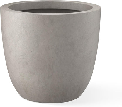 Kante 8.9" H x 10" W Small Concrete Planter, Compact Desktop Plant Pot with Drainage Hole & Rubber Plug – Lightweight Breathable Cement Container for Succulents, Cactus, Herbs, Indoor Outdoor, Gift