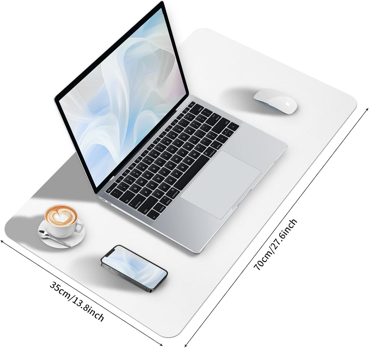 Bloss Leather Desk Pad and Keyboard Wrist Rest, Large Mouse Pad + Keyboard Pad+Mouse Wrist Support, Non-Slip Desk Mat Protector for Office, Home(31.5×15.7 Inches,Beige) - Colors A