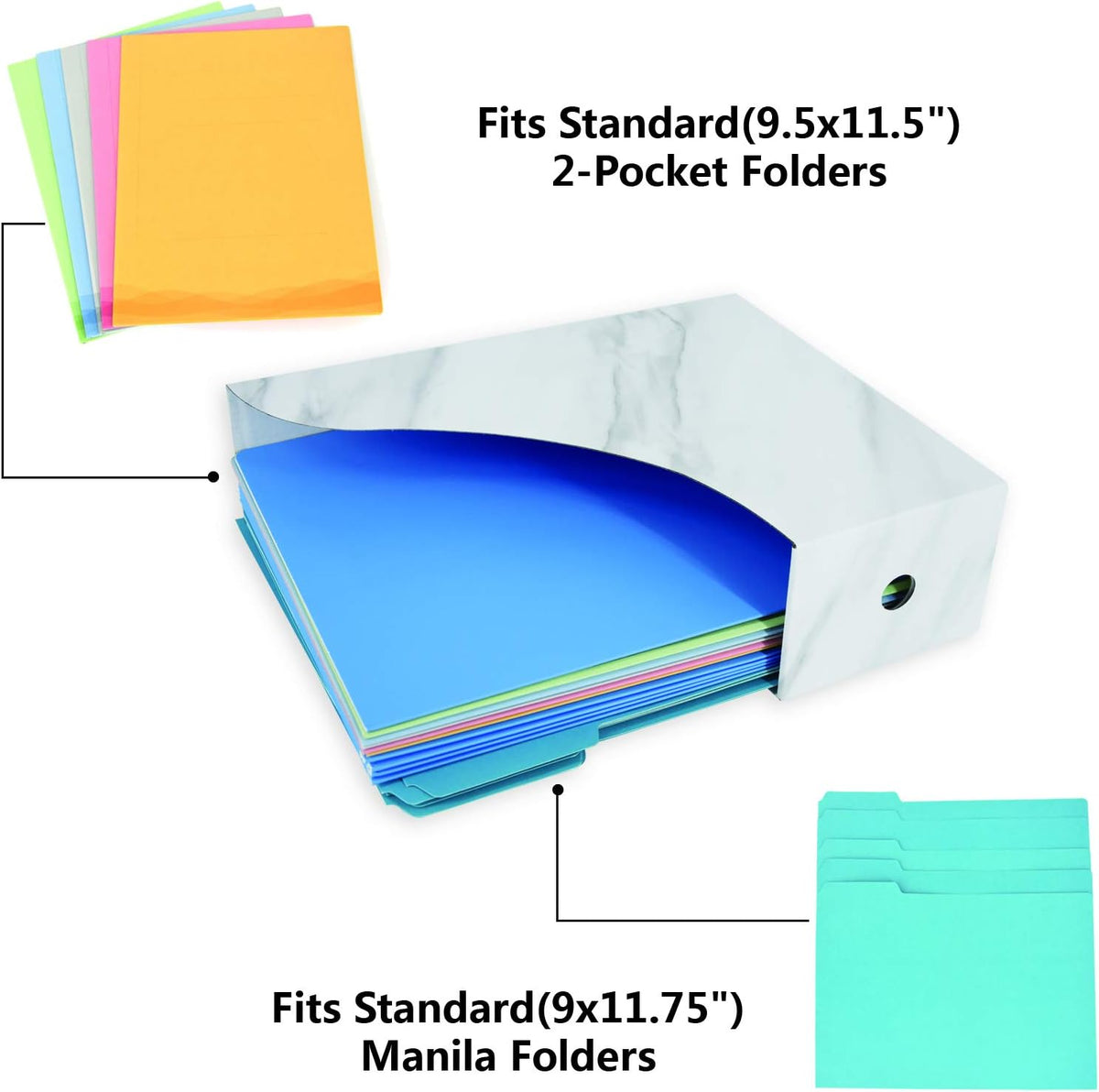 HUAPRINT Magazine Holder( 6 Pack, Marbling Gray) Cardboard Magazine File Holder-Folder Holder,Magazine Organizer,Document Organizer,Magazine Storage Box,With Labels