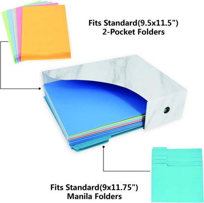 HUAPRINT Magazine Holder( 6 Pack, Marbling Gray) Cardboard Magazine File Holder-Folder Holder,Magazine Organizer,Document Organizer,Magazine Storage Box,With Labels