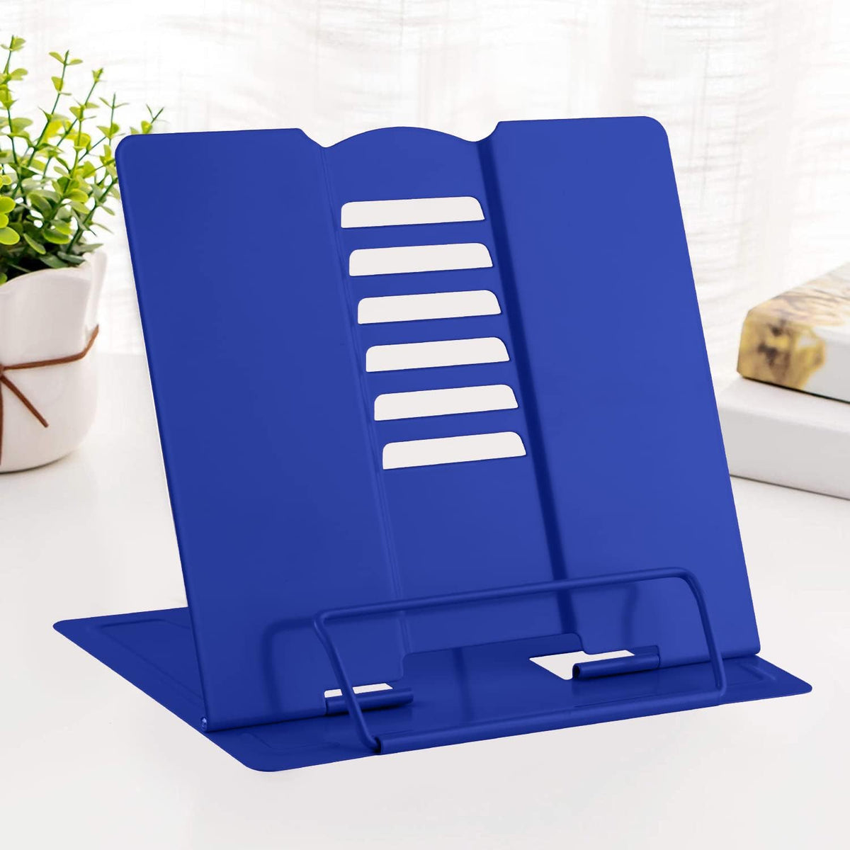MSDADA Desk Book Stand Metal Reading Rest Book Holder Adjustable