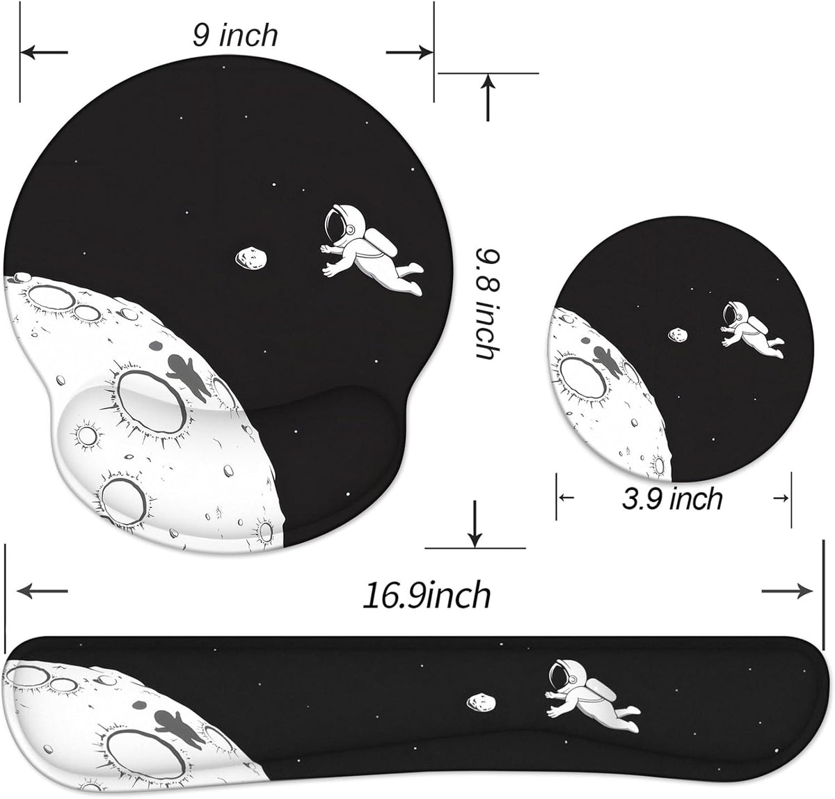 Ergonomic Mouse Pad with Wrist Rest and Keyboard Wrist Rest, Mousepad