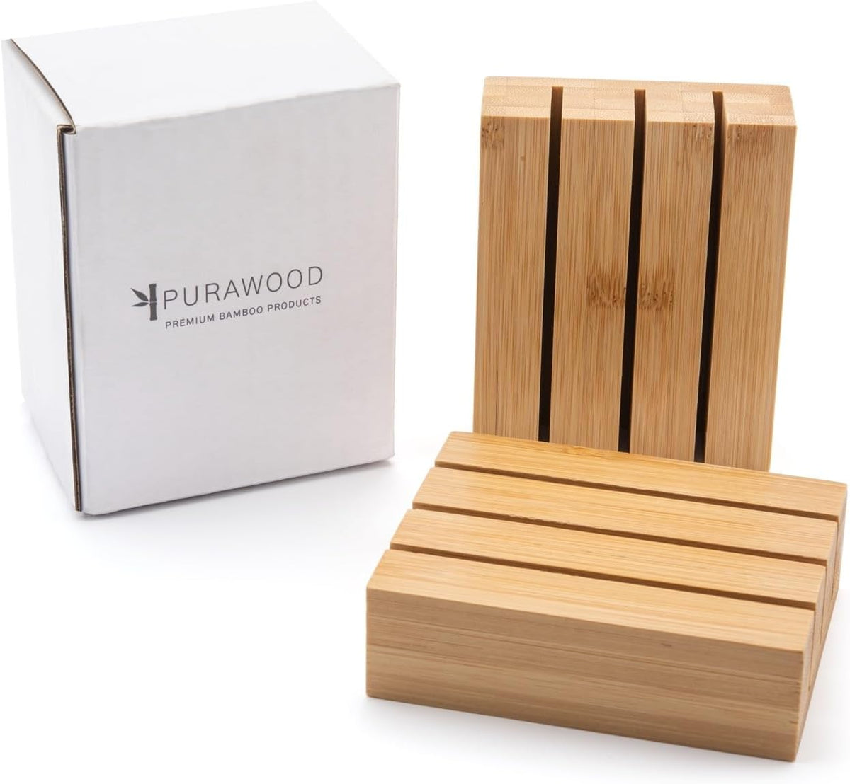 Purawood Kitchen Drawer Organizer - Expandable Utensil Drawer Organizer for Kitchen, Cutlery Tray & Silverware Organizer, 3-5 Slots - Bamboo Organizer for Utensils & Flatware (Natural)