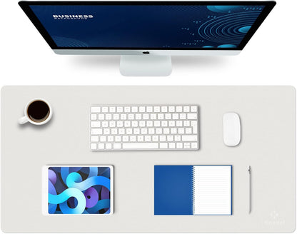 K KNODEL Large Office Leather Desk Mat, Mouse and Keyboard Pad, Computer and Laptop Mat, Desktop Protector and Cover, Writing Pad and Blotter (31.5"x15.7", Black)