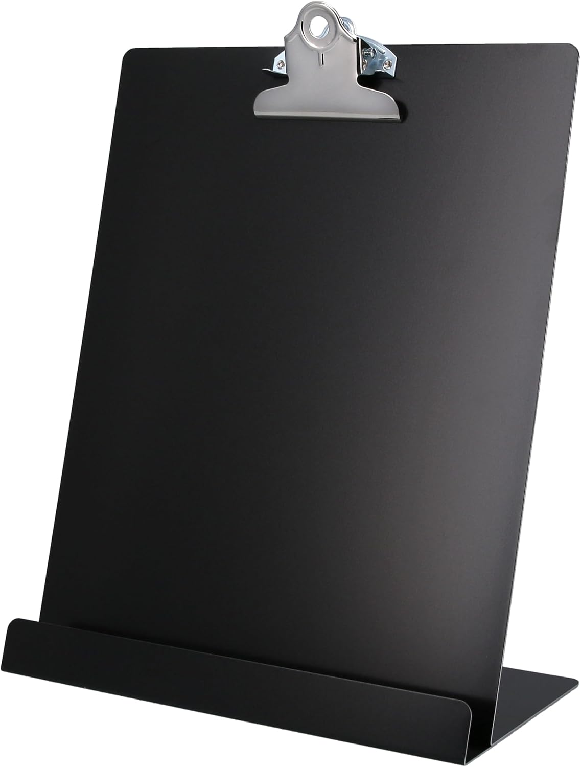 Saunders Free Standing Clipboard & Tablet Stand - Durable Black Recycled Aluminum Desktop Document Holder for Office, Teachers & Students - 1" Clip Holds 8.5x11 Letter Size Sheets, Lightweight