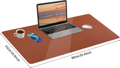 Bloss Leather Desk Pad and Keyboard Wrist Rest, Large Mouse Pad + Keyboard Pad+Mouse Wrist Support, Non-Slip Desk Mat Protector for Office, Home(31.5×15.7 Inches,Beige) - Colors A
