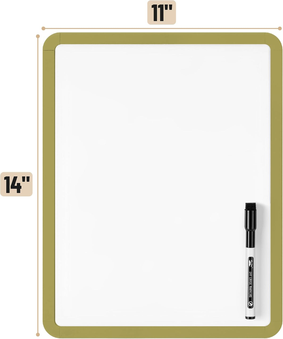 Dry Erase Board, 14” x 11”, White Frame