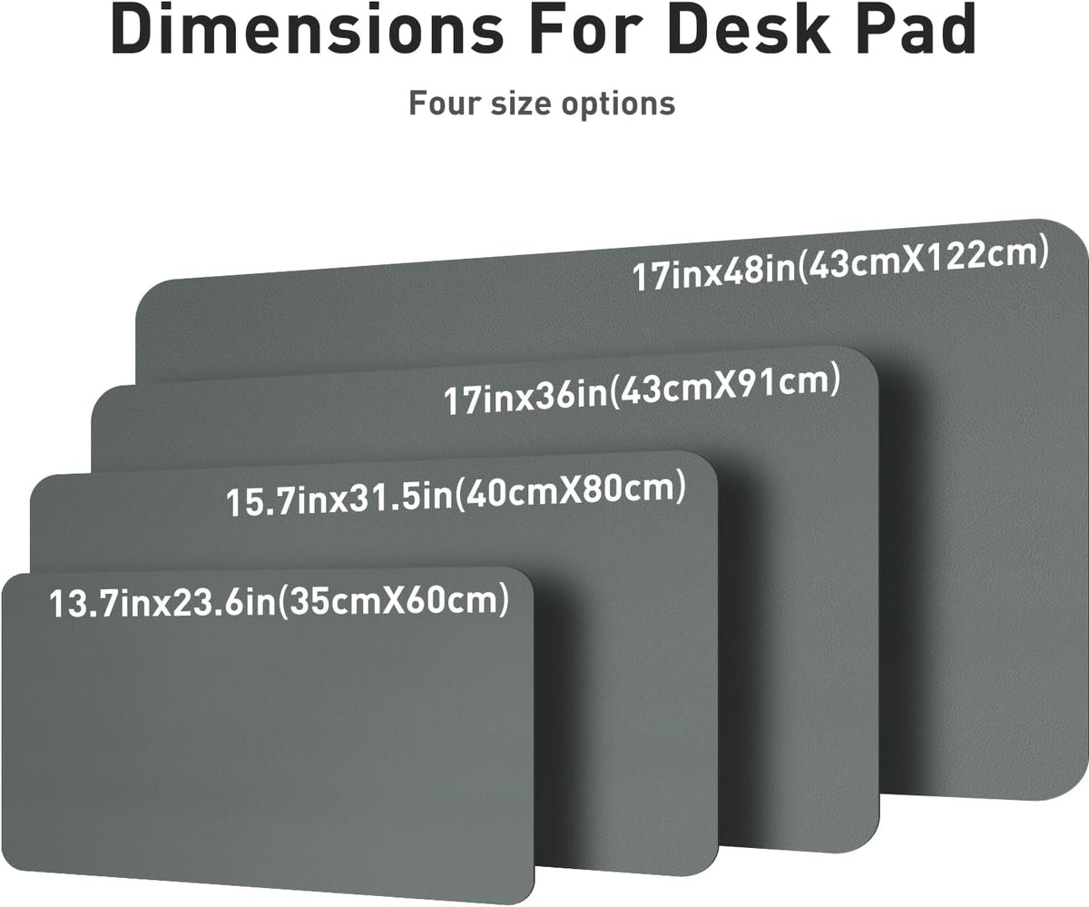 Aothia Leather Office Desk Pad Protector, Non-Slip PU Leather Desk Blotter, Waterproof Laptop Writing Mouse Pad for Office and Home, Black, 31.5" x 15.7" - Colors A