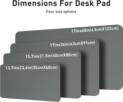 Aothia Leather Office Desk Pad Protector, Non-Slip PU Leather Desk Blotter, Waterproof Laptop Writing Mouse Pad for Office and Home, Black, 31.5" x 15.7" - Colors A