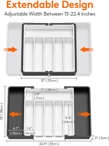 Expandable Silverware Drawer Organizer, Kitchen Utensil Tray