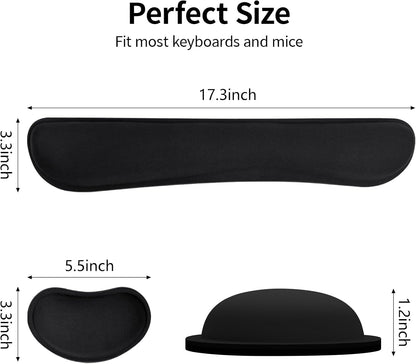 Bloss Leather Desk Pad and Keyboard Wrist Rest, Large Mouse Pad + Keyboard Pad+Mouse Wrist Support, Non-Slip Desk Mat Protector for Office, Home(31.5×15.7 Inches,Beige) - Colors B