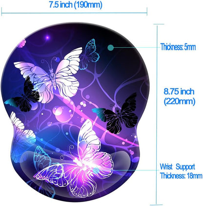 Wrist Support Mouse Pad Anti Slip Rubber Wrist Rest Mousepad 9in X 8in Small Desktop Notebook Mouse Mat for Working and Gaming (M-Pink Floral)