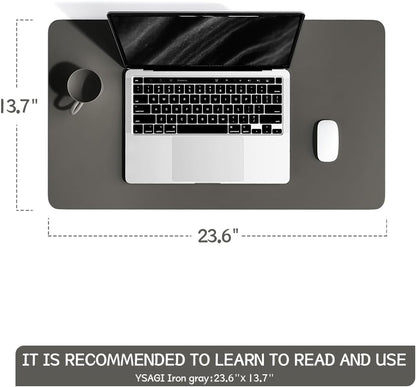 YSAGi Non-Slip Leather Desk Pad, Waterproof Laptop Computer Desk Keyboard Mat, Table Protector Blotter Mat, Large Mouse Pad for Office/Work/Home/Decor(Dark Brown, 31.5" x 15.7")