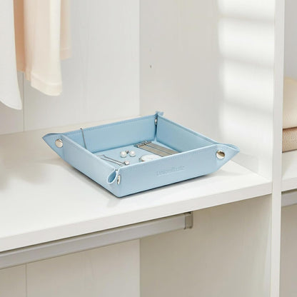 UnionBasic Small Valet Tray, Jewelry Tray for Rings Watches Earrings, Entryway Catchall Caddy for Coins Keys Change, Nightstand Bedside Valet Holder, Trays for Electronic Gadgets, Beige - Colors B