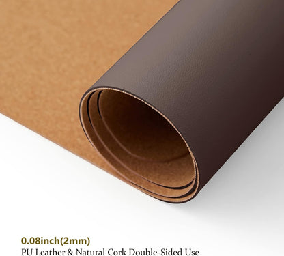 Large Cork Desk Mat - 47.2"x 17" Desk Pad for Office and Home - Ideal for Large Mouse Pad and Desk Mats on Top of Desks(Dark Green)