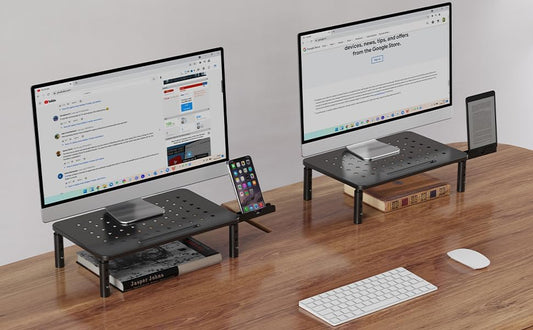 Zimilar 2 Pack Monitor Stand , 3 Height Adjustable Stand with Unique Star Mesh for Computer, Laptop, Printer, Notebook, iMac, Premium Metal Monitor Risers for 2 Monitors