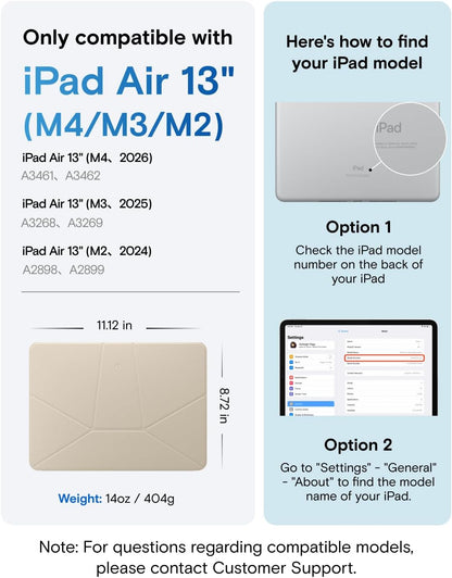 MOFT Dynamic Folio Tablet Stand for Desk Compatible with iPad mini A17 Pro 2024 & iPad mini 6th A15 2021, Slim Magnetic Tablet Holder Case with 20+ Viewing Angles, Beach White x Terracotta