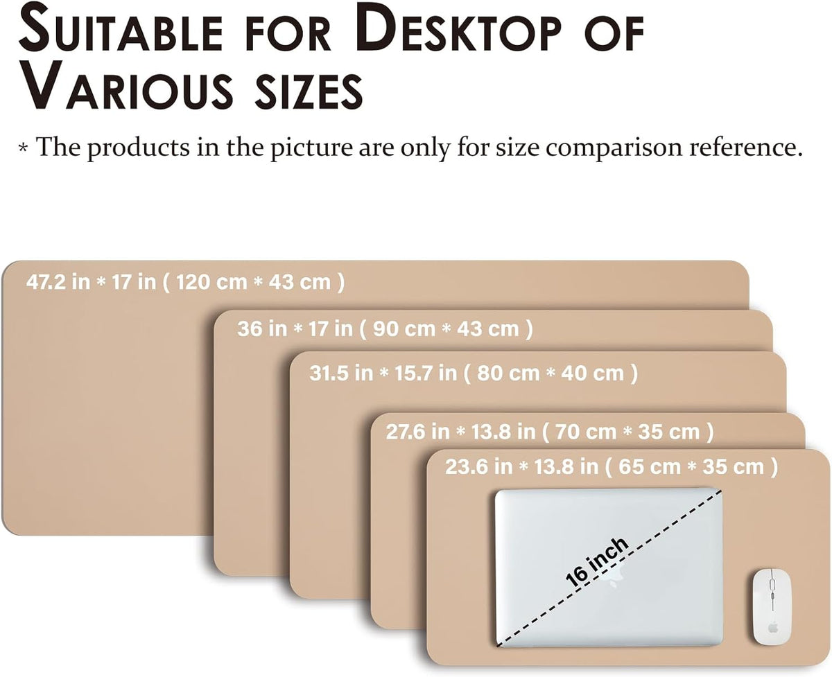 HOMIEAZICOZI Leather Desk Mat - Non-Slip PU Desk Pad for Office and Home - Desk Organization and Accessories - Ideal for Large Mouse Pad and Desk Mats on Top of Desks (Black,36''x 17'') (DPD-B-L)