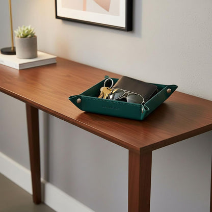 UnionBasic Small Valet Tray, Jewelry Tray for Rings Watches Earrings, Entryway Catchall Caddy for Coins Keys Change, Nightstand Bedside Valet Holder, Trays for Electronic Gadgets, Beige - Colors B