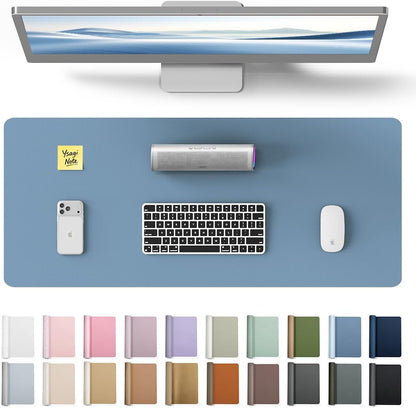 YSAGi Leather Desk Pad Protector, Large Mouse Pad, Non-Slip PU Leather Desk Blotter, Waterproof Writing Pad for Office and Home (31.5" x 15.8", Eggshell) - Colors B