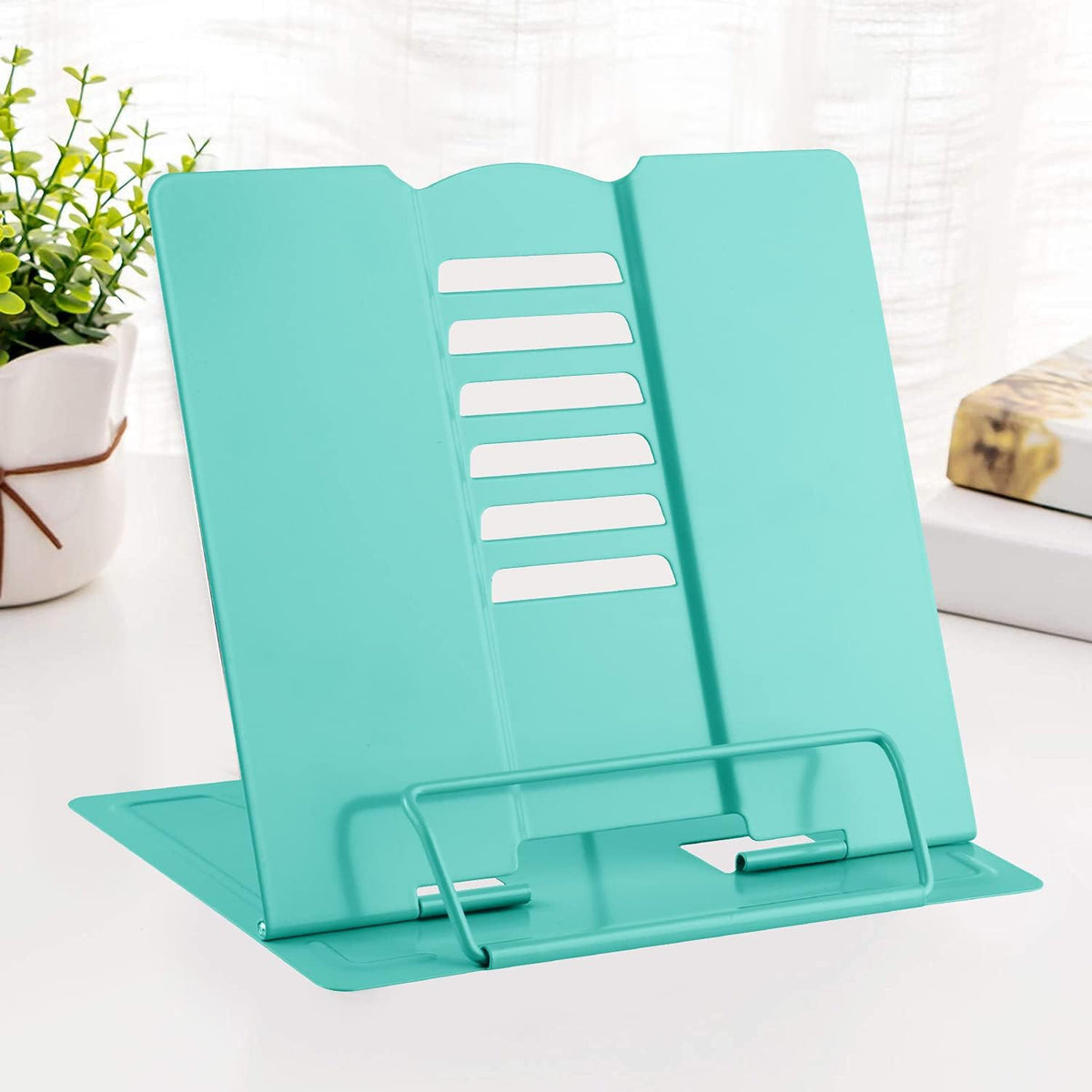MSDADA Desk Book Stand Metal Reading Rest Book Holder Adjustable