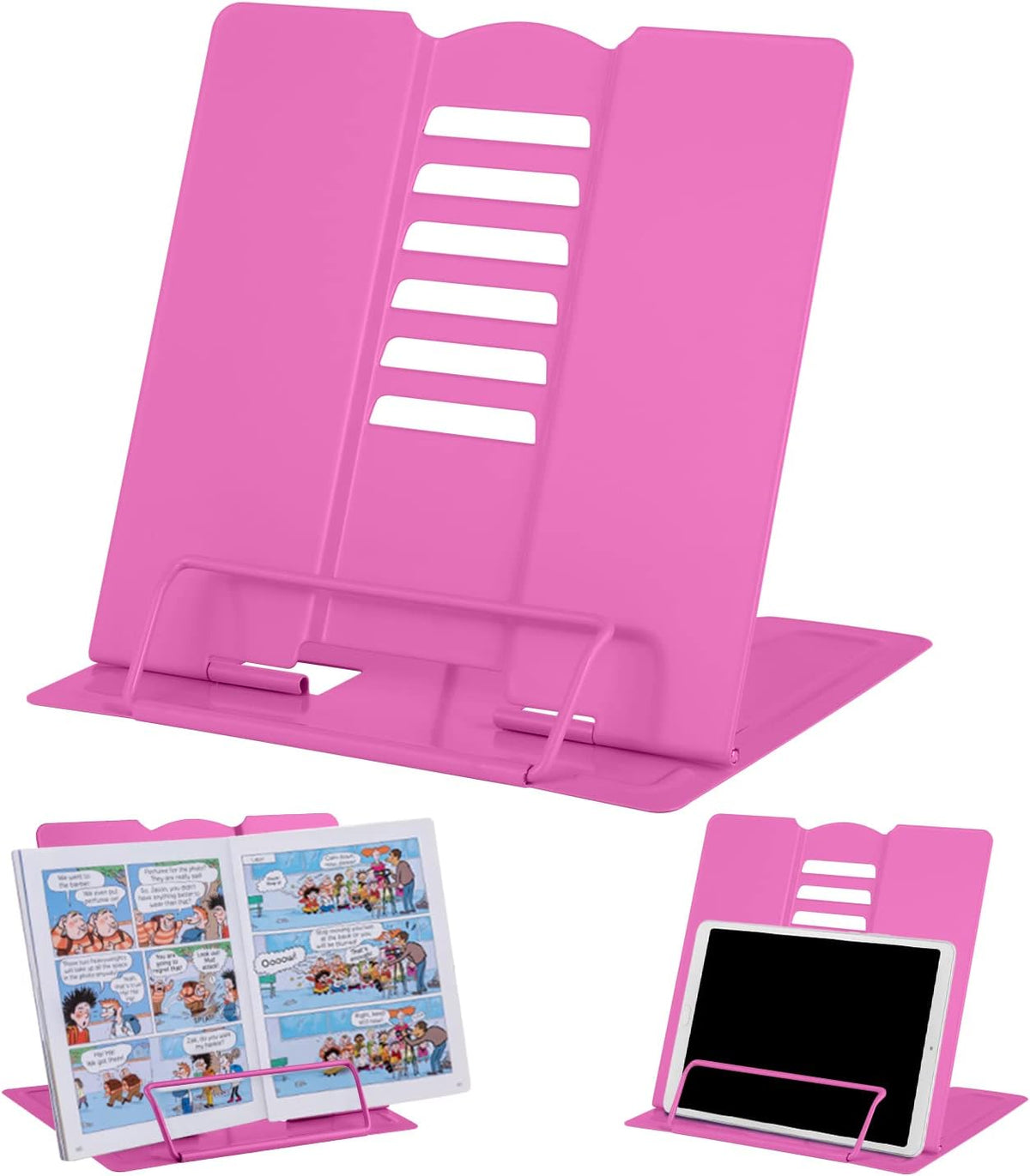 MSDADA Desk Book Stand Metal Reading Rest Book Holder Adjustable