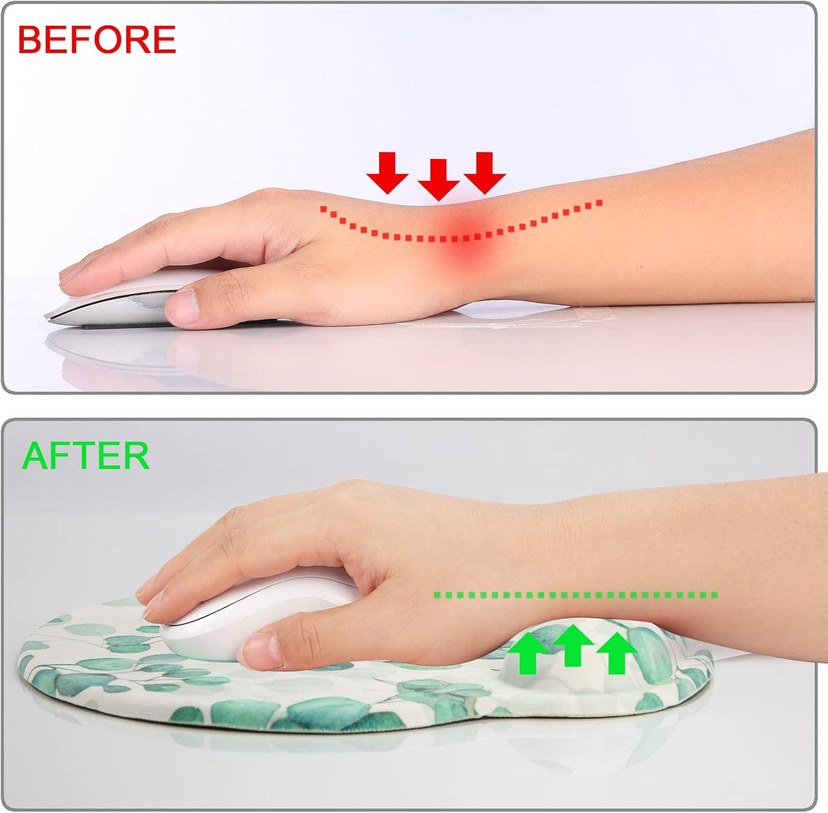 Ergonomic Mouse Pad with Wrist Rest Support,Gel Mouse Pads for Desk - Colors A