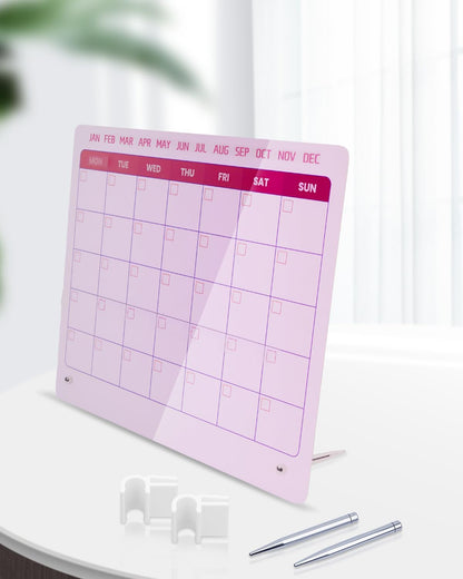 UCEC 12" x 10" Dry Erase Calendar Weekly for Desk Home Office & School | Planning Reminder Board to Do List Calendar for Office with Stand and Pen Clip