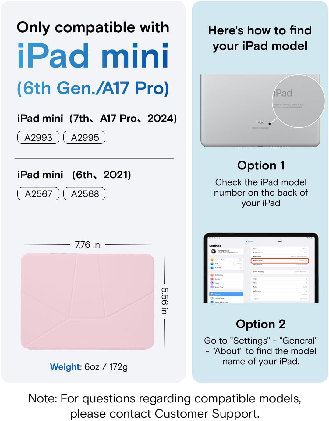 MOFT Dynamic Folio Tablet Stand for Desk Compatible with iPad mini A17 Pro 2024 & iPad mini 6th A15 2021, Slim Magnetic Tablet Holder Case with 20+ Viewing Angles, Beach White x Terracotta