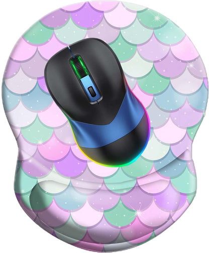 Wrist Support Mouse Pad Anti Slip Rubber Wrist Rest Mousepad 9in X 8in Small Desktop Notebook Mouse Mat for Working and Gaming (M-Pink Floral)