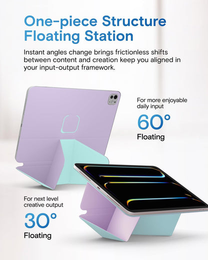 MOFT Dynamic Folio Tablet Stand for Desk Compatible with iPad mini A17 Pro 2024 & iPad mini 6th A15 2021, Slim Magnetic Tablet Holder Case with 20+ Viewing Angles, Beach White x Terracotta