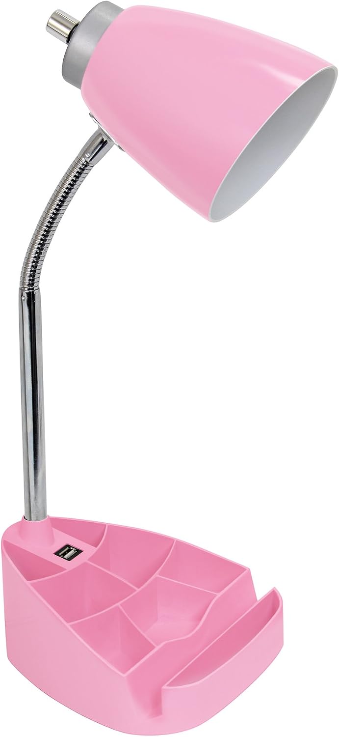 Limelights LD1056-BLK Desk Lamp Organizer with iPad Tablet Book Stand and USB Charging Port, Black