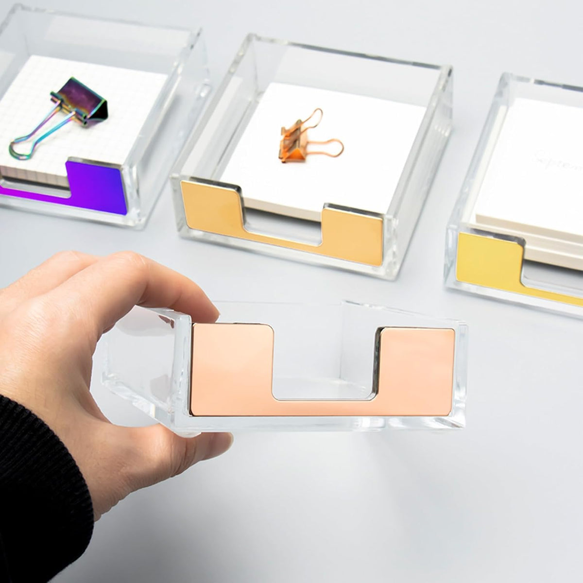 Gold Sticky Note Holder Memo Note Pad Holder Dispenser