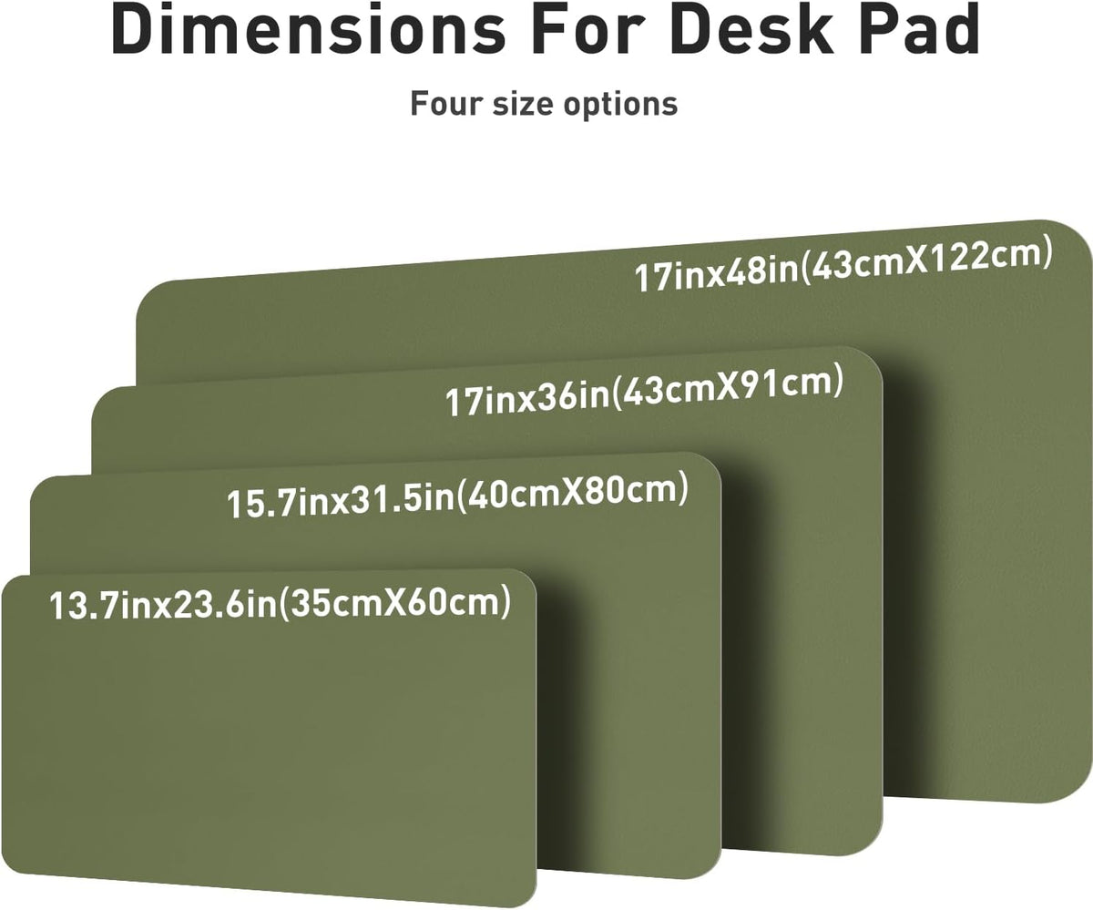 Aothia Leather Office Desk Pad Protector, Non-Slip PU Leather Desk Blotter, Waterproof Laptop Writing Mouse Pad for Office and Home, Black, 31.5" x 15.7" - Colors A