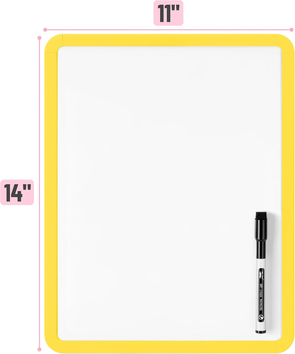 Dry Erase Board, 14” x 11”, White Frame