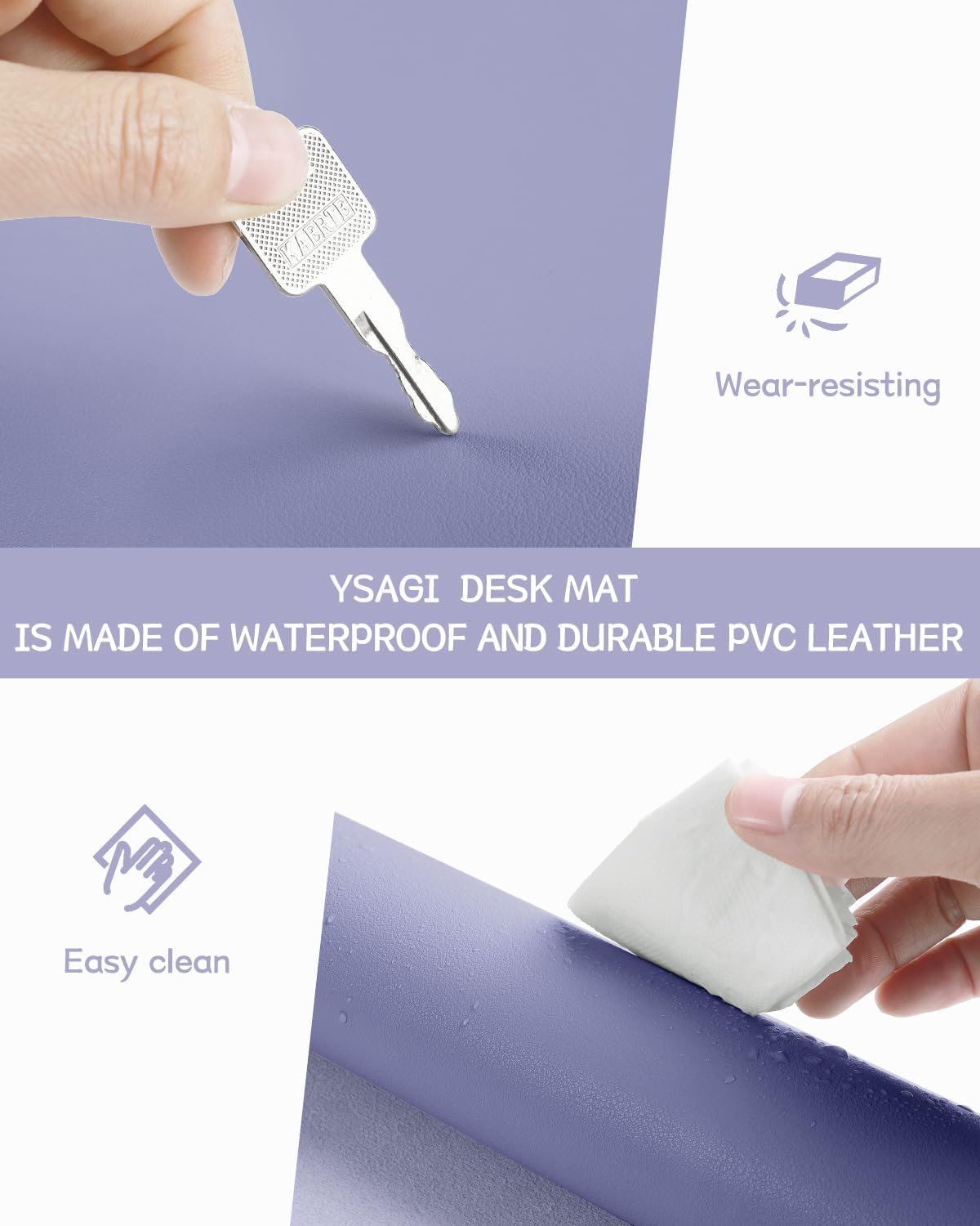 YSAGi Non-Slip Leather Desk Pad, Waterproof Laptop Computer Desk Keyboard Mat, Table Protector Blotter Mat, Large Mouse Pad for Office/Work/Home/Decor(Dark Brown, 31.5" x 15.7")