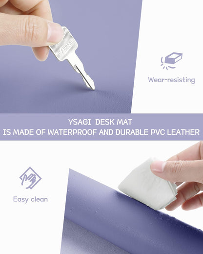 YSAGi Non-Slip Leather Desk Pad, Waterproof Laptop Computer Desk Keyboard Mat, Table Protector Blotter Mat, Large Mouse Pad for Office/Work/Home/Decor(Dark Brown, 31.5" x 15.7")